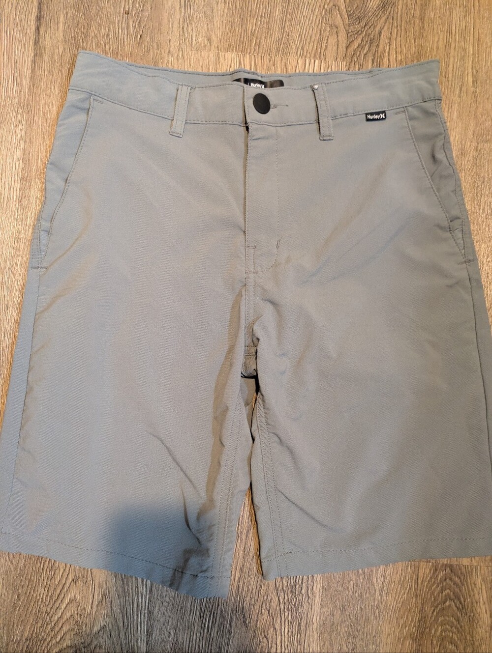 Hurley Kid's Light Gray Chino-Style Flat Front Shorts